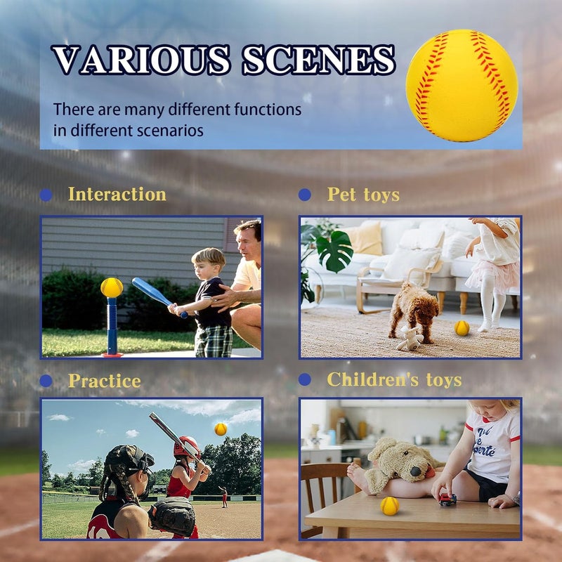 Bac-kitchen 4 Pack Foam Baseballs Practice softballs 9 inch Training Soft Baseballs Batting Hitting Fielding Indoor Outdoor - Image 5